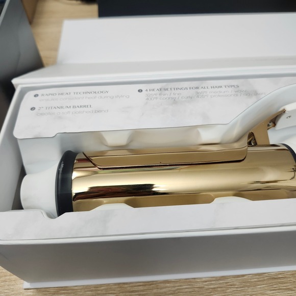 Kristin Ess Hair 2" Soft Bend Titanium Curling Iron White‎ Gold KES0193 - Picture 3 of 5